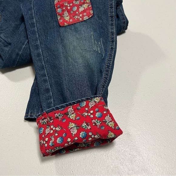 Embroidered Cropped Boho Harem Denim Jeans - Picture 3 of 9